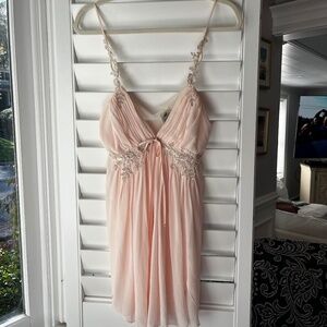 Vintage Lingerie Jon quil by Diane Samandi Baby Pink Teddy w lace detail. Sz L